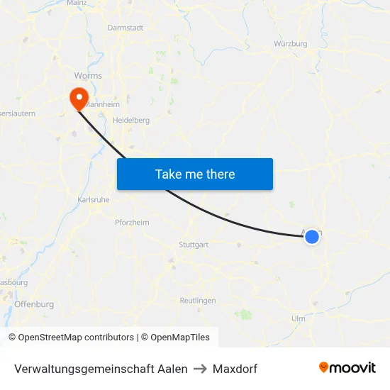 Verwaltungsgemeinschaft Aalen to Maxdorf map