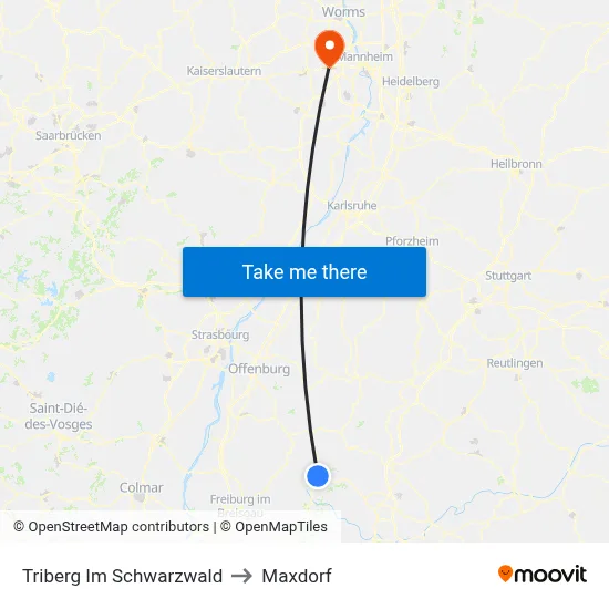 Triberg Im Schwarzwald to Maxdorf map