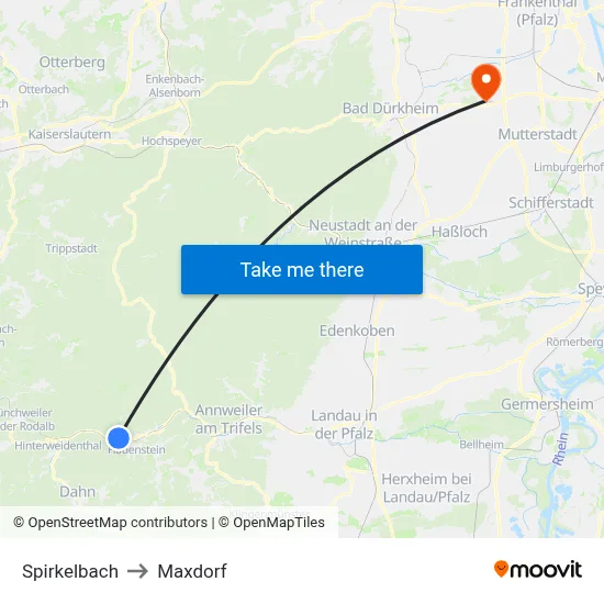 Spirkelbach to Maxdorf map