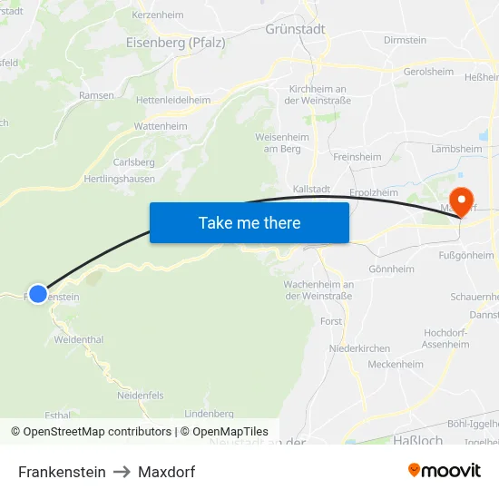 Frankenstein to Maxdorf map