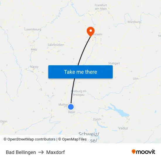 Bad Bellingen to Maxdorf map