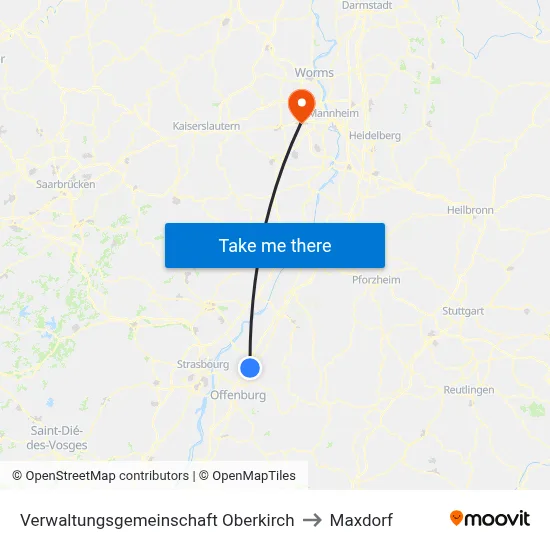 Verwaltungsgemeinschaft Oberkirch to Maxdorf map