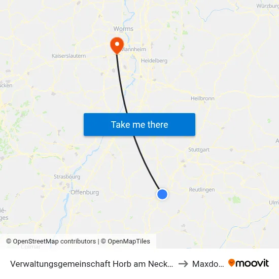Verwaltungsgemeinschaft Horb am Neckar to Maxdorf map