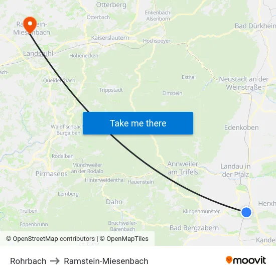 Rohrbach to Ramstein-Miesenbach map