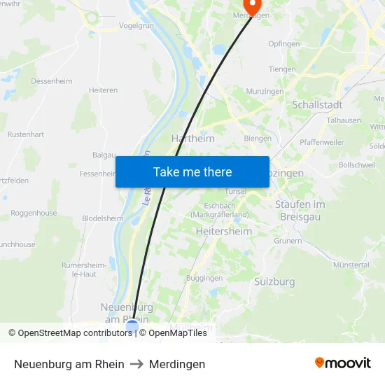 Neuenburg am Rhein to Merdingen map