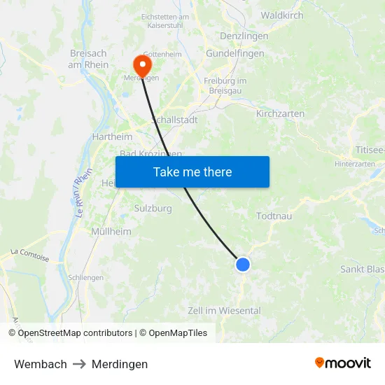 Wembach to Merdingen map