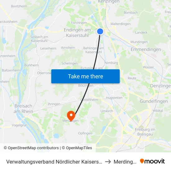 Verwaltungsverband Nördlicher Kaiserstuhl to Merdingen map