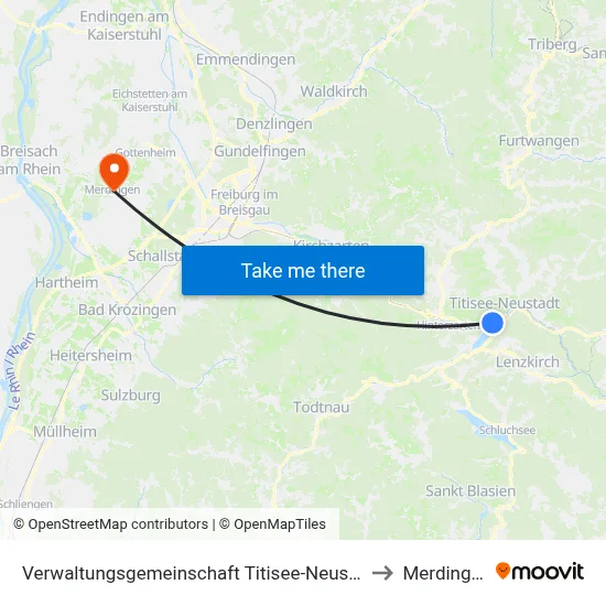 Verwaltungsgemeinschaft Titisee-Neustadt to Merdingen map