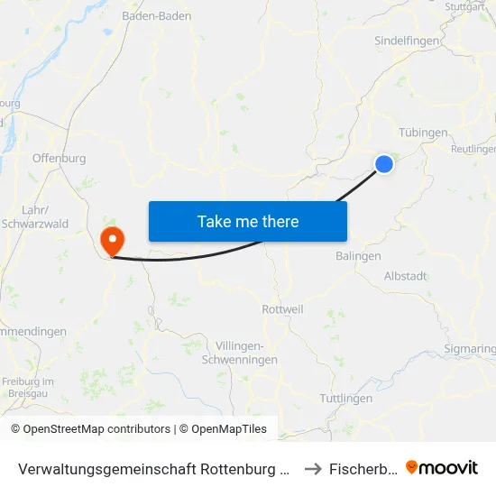 Verwaltungsgemeinschaft Rottenburg am Neckar to Fischerbach map