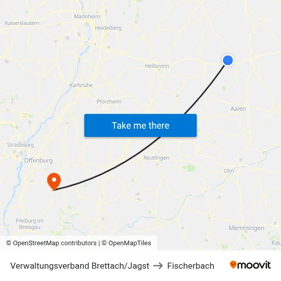 Verwaltungsverband Brettach/Jagst to Fischerbach map