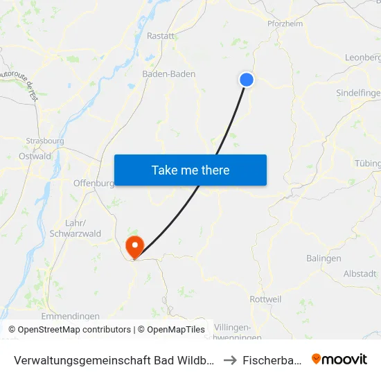 Verwaltungsgemeinschaft Bad Wildbad to Fischerbach map