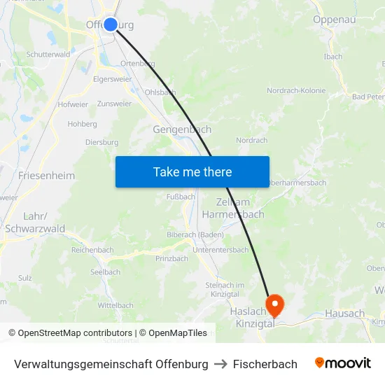 Verwaltungsgemeinschaft Offenburg to Fischerbach map