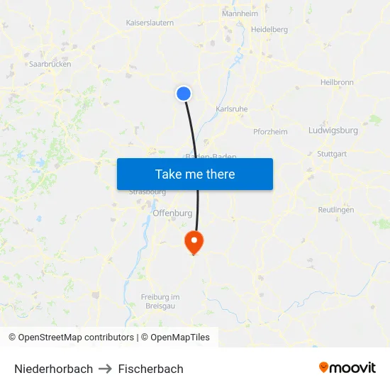 Niederhorbach to Fischerbach map