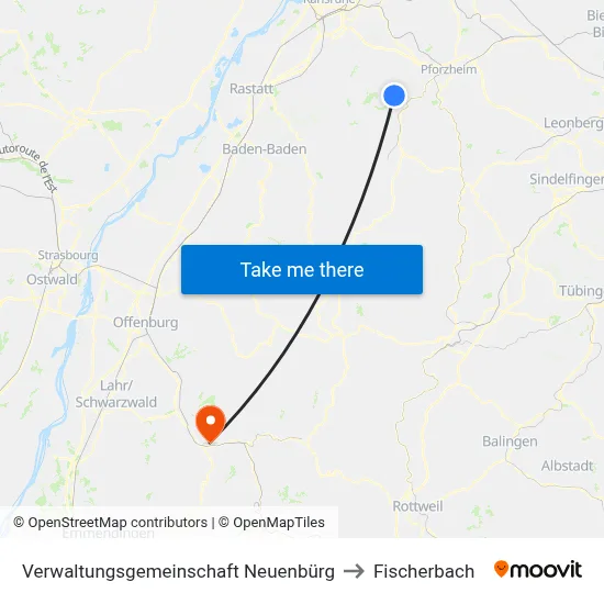 Verwaltungsgemeinschaft Neuenbürg to Fischerbach map