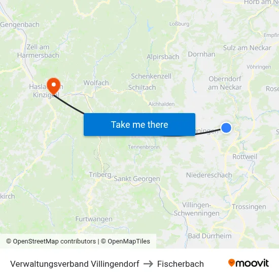Verwaltungsverband Villingendorf to Fischerbach map