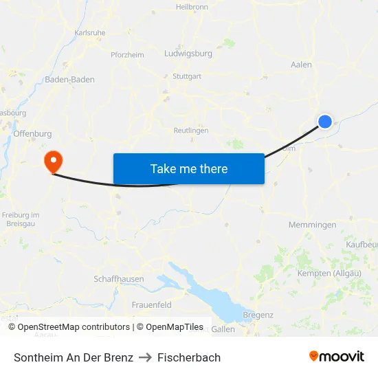 Sontheim An Der Brenz to Fischerbach map
