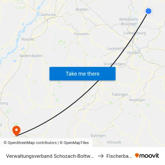 Verwaltungsverband Schozach-Bottwartal to Fischerbach map