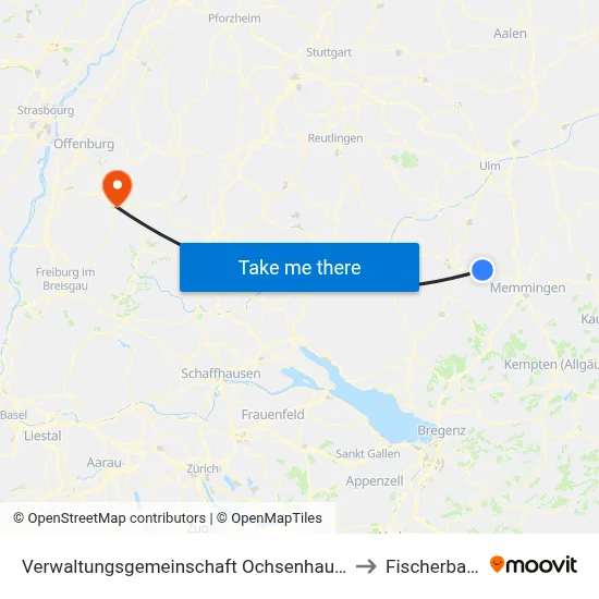 Verwaltungsgemeinschaft Ochsenhausen to Fischerbach map