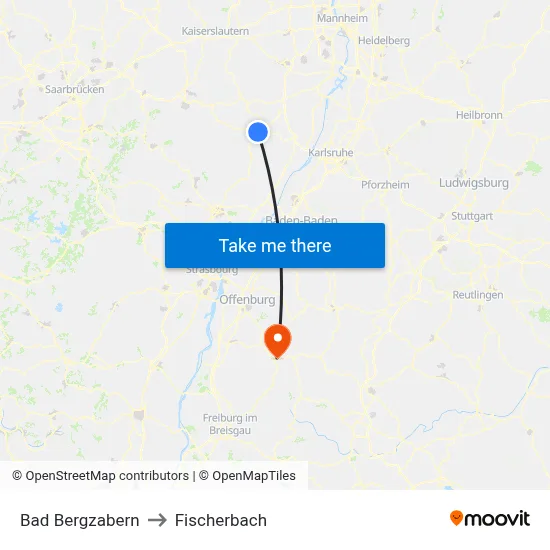 Bad Bergzabern to Fischerbach map