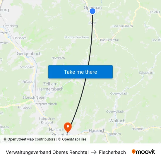 Verwaltungsverband Oberes Renchtal to Fischerbach map
