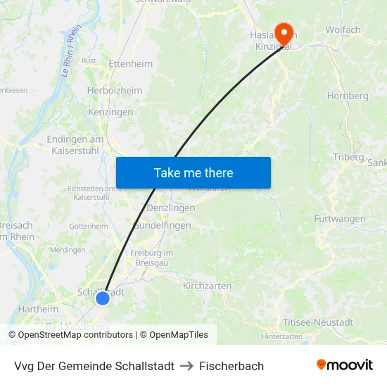 Vvg Der Gemeinde Schallstadt to Fischerbach map