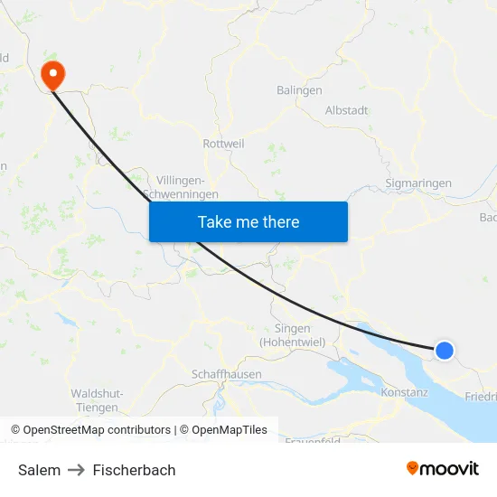 Salem to Fischerbach map