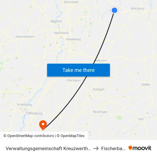 Verwaltungsgemeinschaft Kreuzwertheim to Fischerbach map