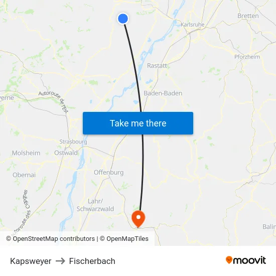 Kapsweyer to Fischerbach map