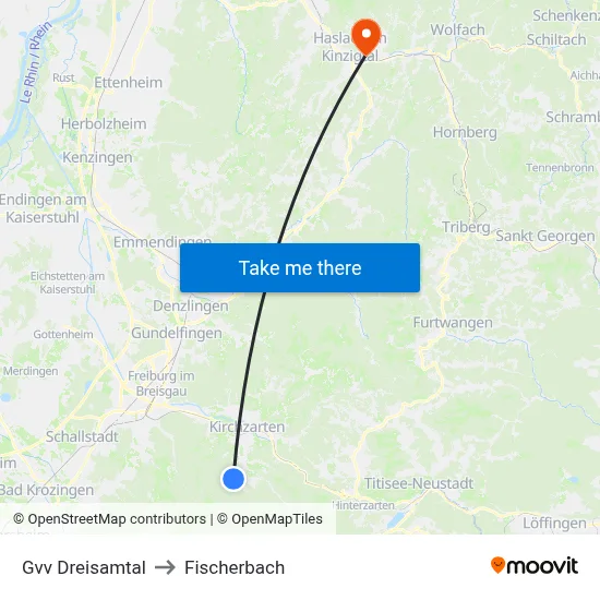 Gvv Dreisamtal to Fischerbach map