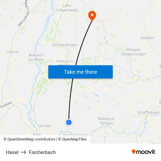 Hasel to Fischerbach map