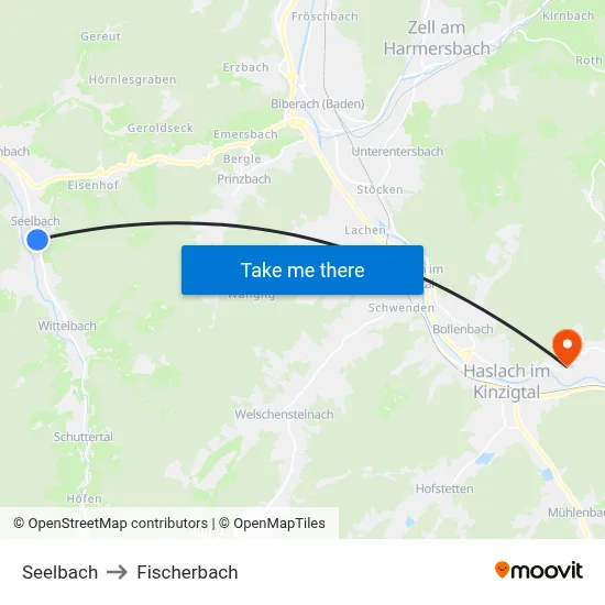 Seelbach to Fischerbach map