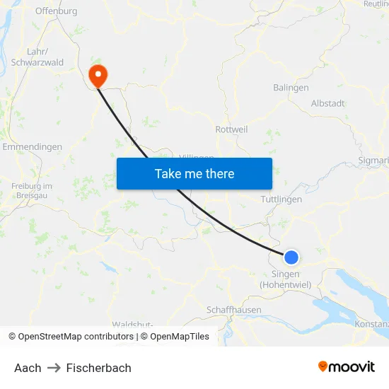 Aach to Fischerbach map