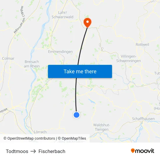 Todtmoos to Fischerbach map