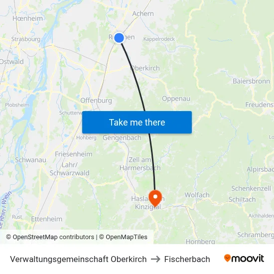 Verwaltungsgemeinschaft Oberkirch to Fischerbach map