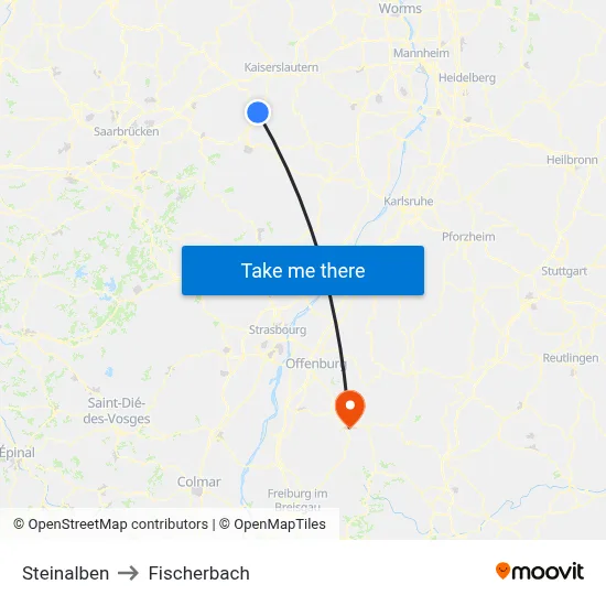 Steinalben to Fischerbach map