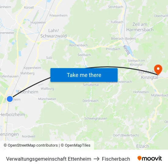 Verwaltungsgemeinschaft Ettenheim to Fischerbach map