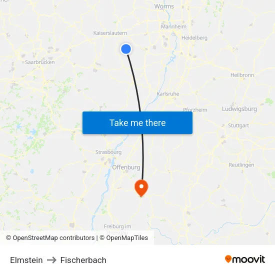 Elmstein to Fischerbach map