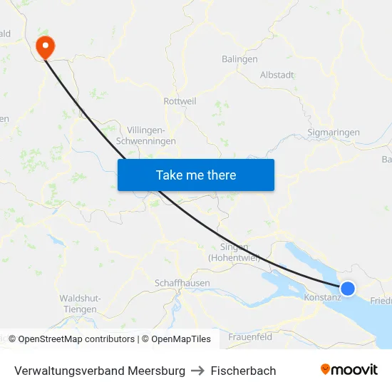 Verwaltungsverband Meersburg to Fischerbach map