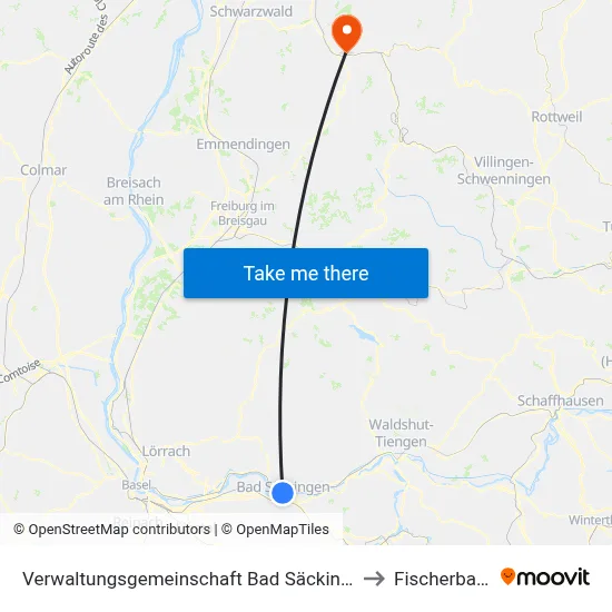 Verwaltungsgemeinschaft Bad Säckingen to Fischerbach map