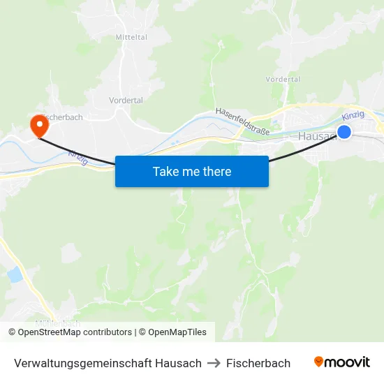 Verwaltungsgemeinschaft Hausach to Fischerbach map