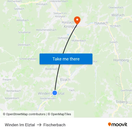 Winden Im Elztal to Fischerbach map