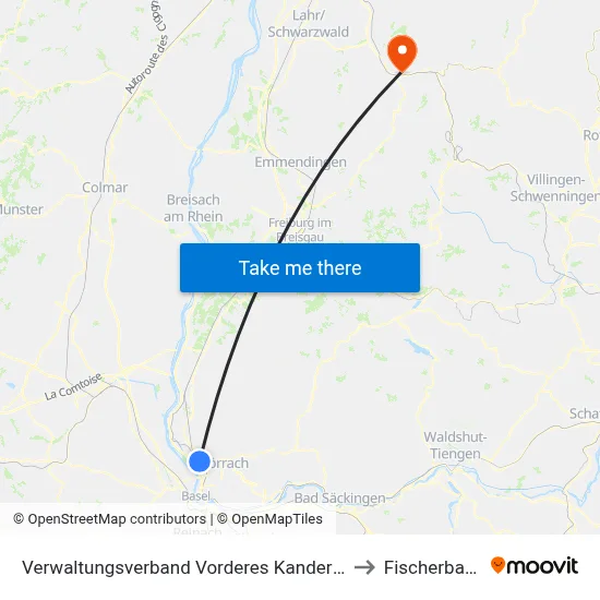 Verwaltungsverband Vorderes Kandertal to Fischerbach map