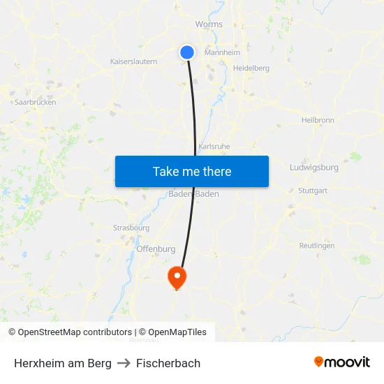 Herxheim am Berg to Fischerbach map