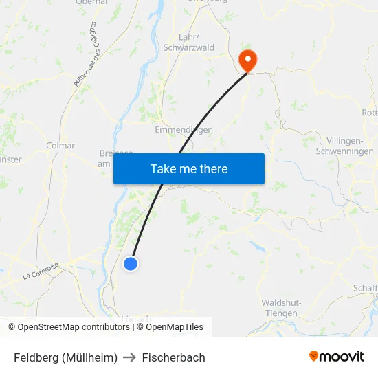 Feldberg (Müllheim) to Fischerbach map