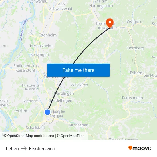 Lehen to Fischerbach map