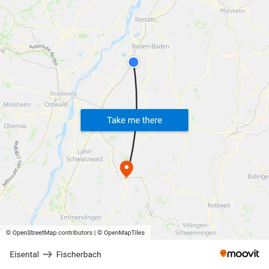 Eisental to Fischerbach map