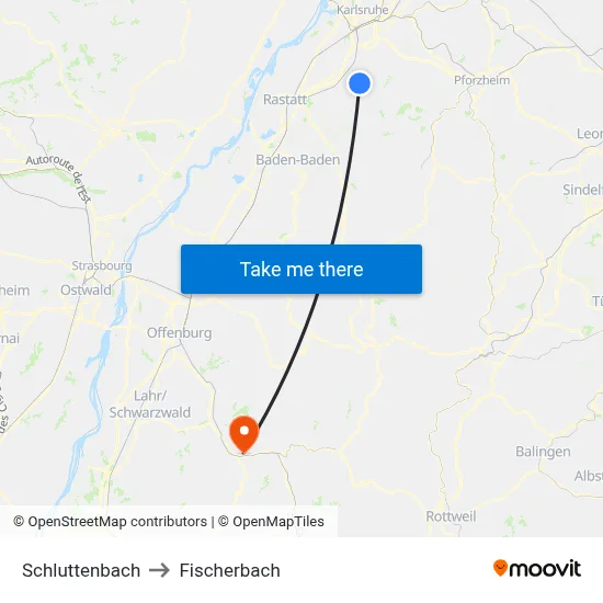 Schluttenbach to Fischerbach map