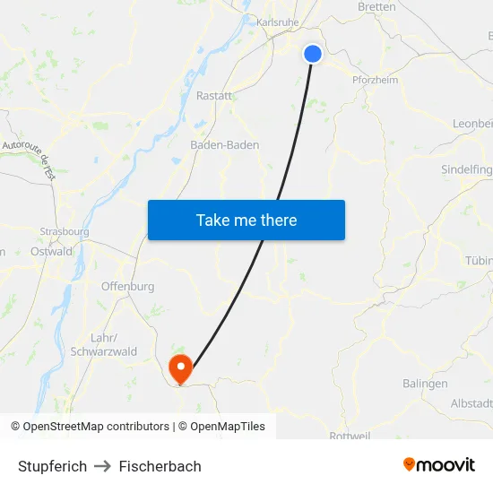 Stupferich to Fischerbach map