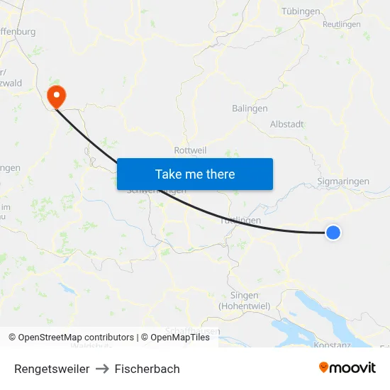 Rengetsweiler to Fischerbach map