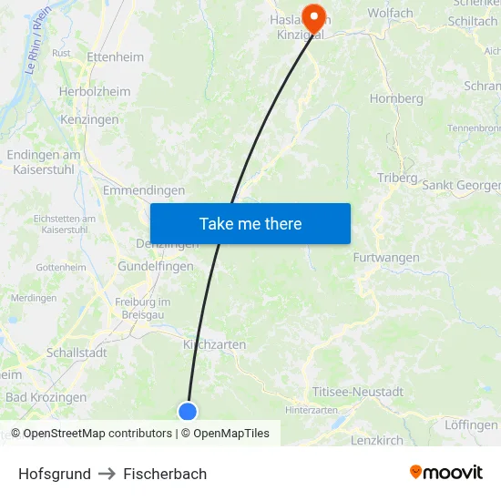 Hofsgrund to Fischerbach map